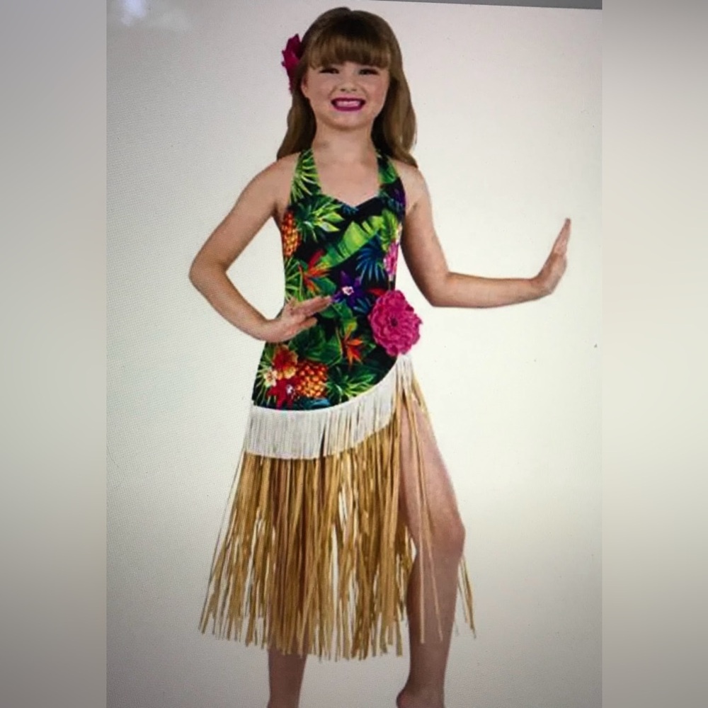 Dansco Halloween Dance Hawaiian Island Inspired 2 piece Costume Size Small
